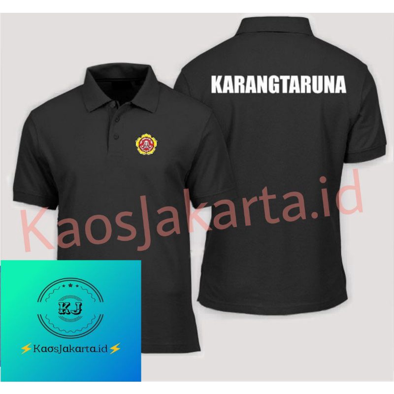 Jual Baju Polo Berkerah Karang Taruna Logo Depan Belakang Kaos Polo