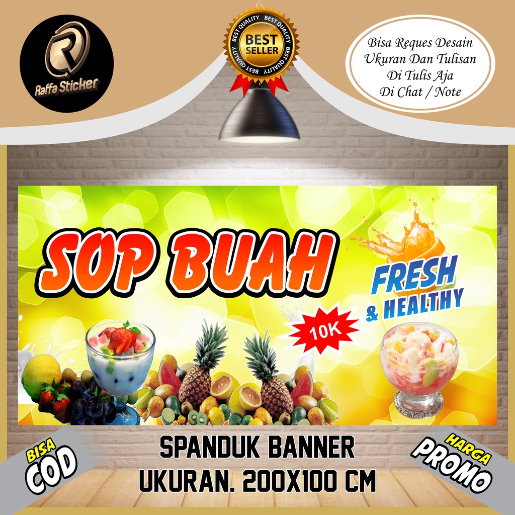 Jual Spanduk Sop Buah Banner Sop Buah Backdrop Sop Buah Ukuran 200x100