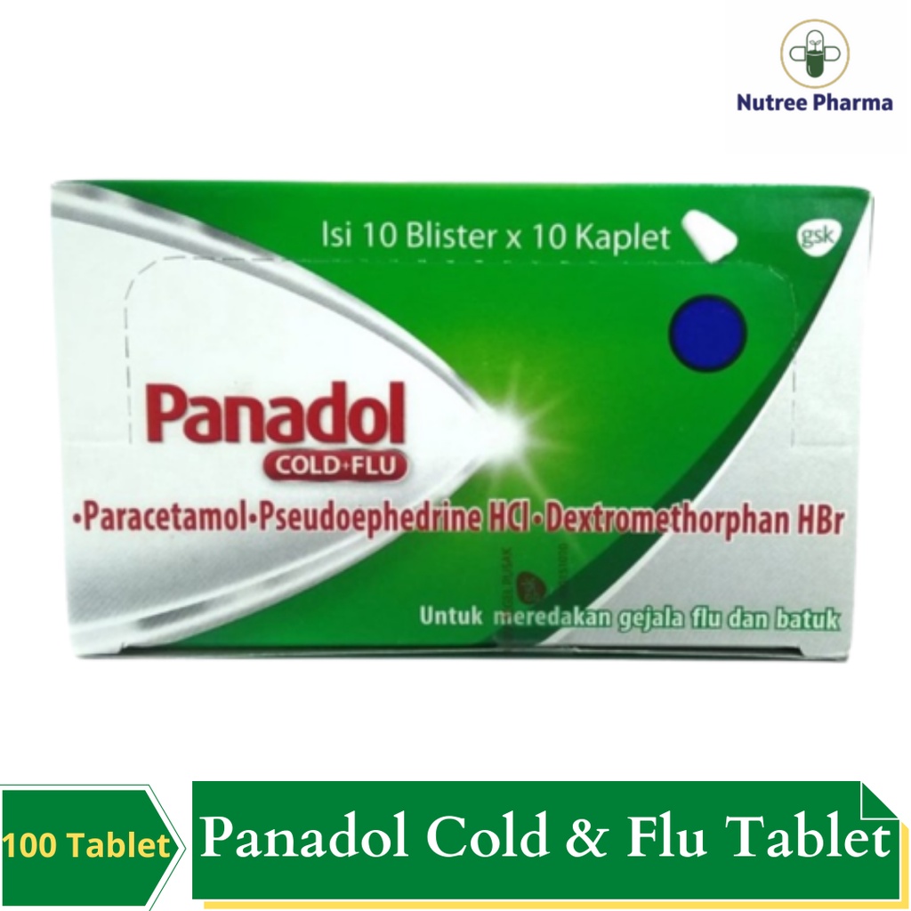 Jual PANADOL COLD FLU BOX ISI 100 TABLET HIJAU Shopee Indonesia