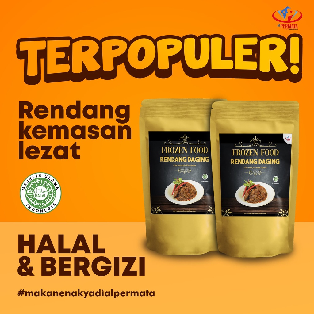 Jual Rendang Daging Sapi Lauk Siap Saji Alpermata Kemasan 250 Gram