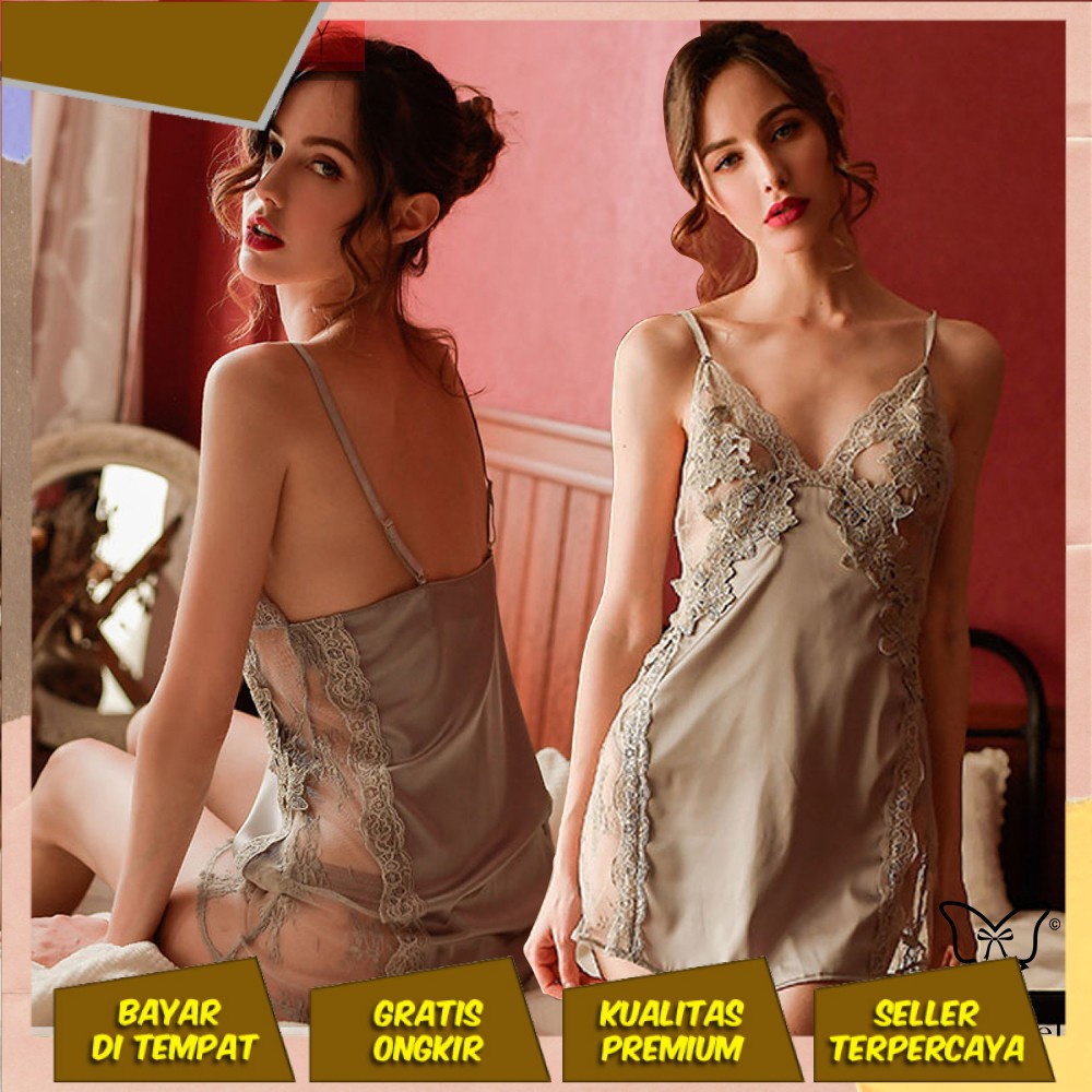 Jual Sexy Lingerie Dress Satin Baju Tidur Lingerie Satin Lingerie Satin