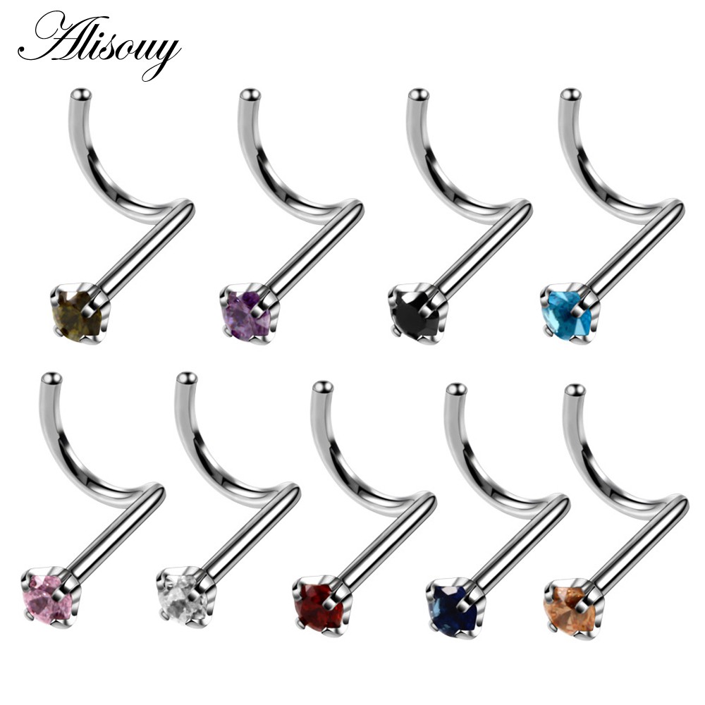 Jual Alisouy Pc Kristal Surgical Steel Nose Ring Piercing Nez Tindik