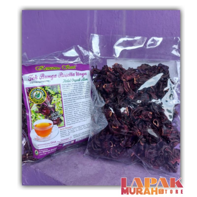 Jual Teh Seduh Bunga Rosella Ungu Kencono Sari Rosela Herbal Asli