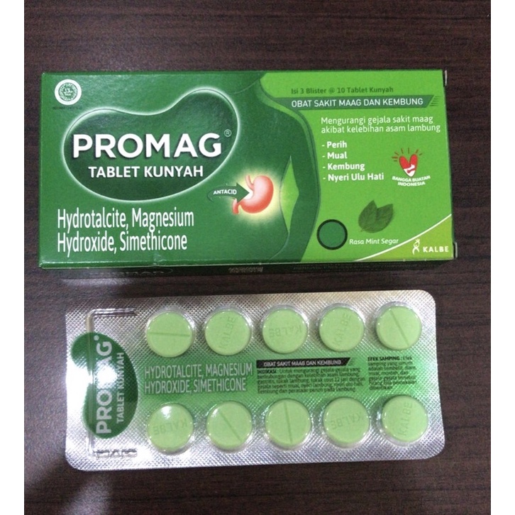 Jual PROMAG Obat Maag Dan Kembung 1 Strip Isi 10 Tablet Kunyah Shopee