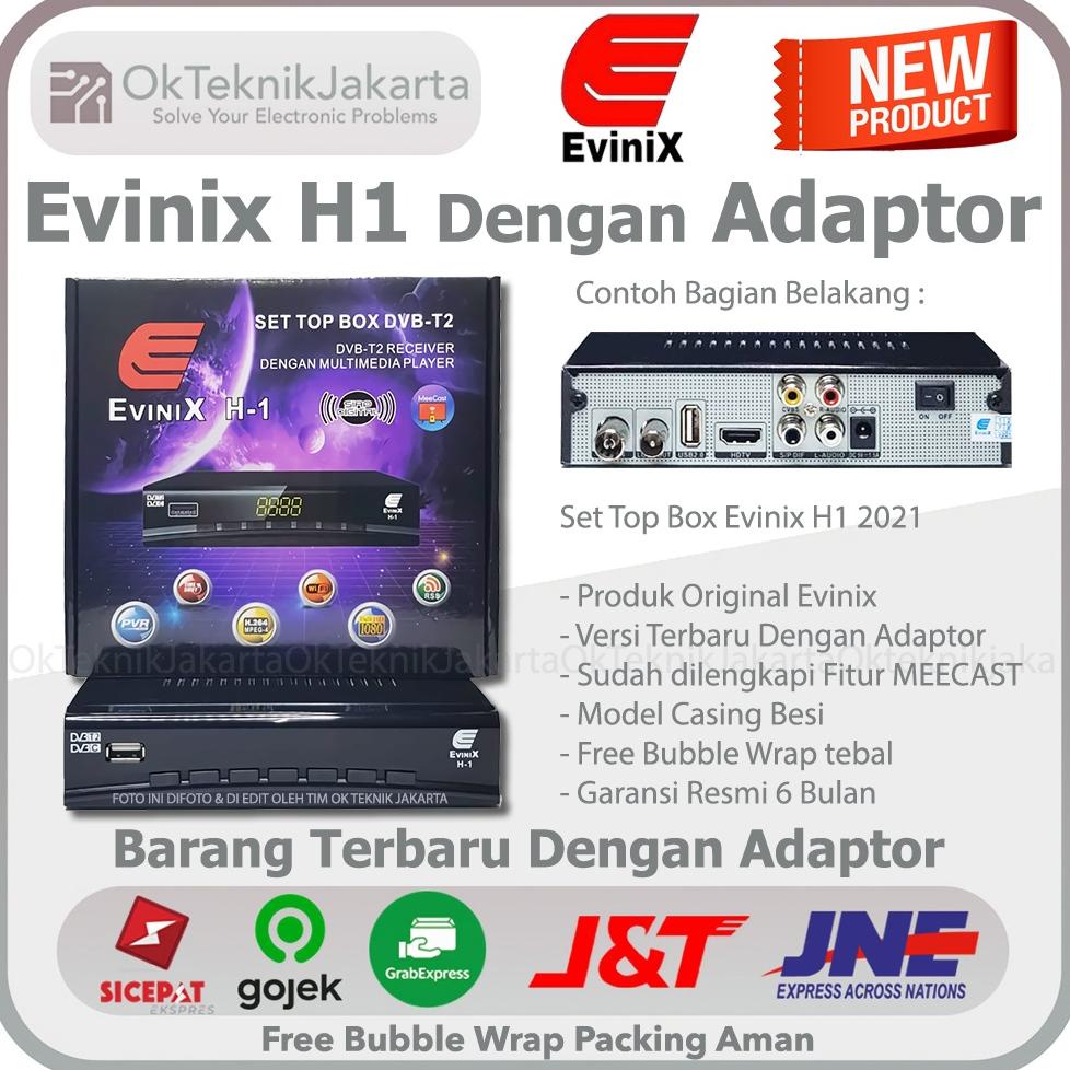 Jual Set Top Box Dvb T2 Evinix H1 New 2021 Dengan Adaptor Casing Besi