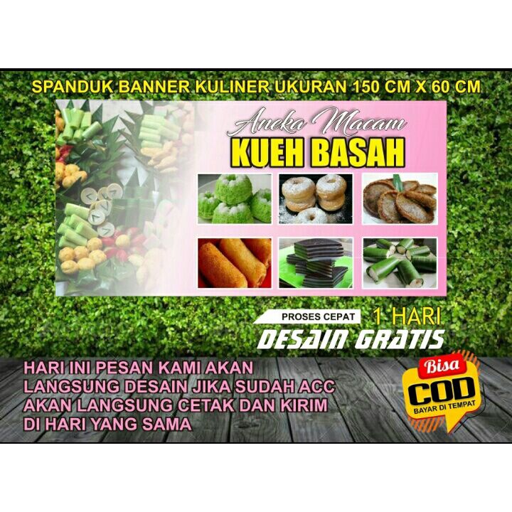 Jual Spanduk Banner Kuliner Kueh Basah Spanduk Toko Spanduk Kuliner