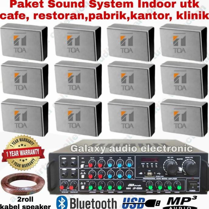 Jual Paket Sound System Indoor Kafe Restoran Pabrik Toa Isi 12Unit