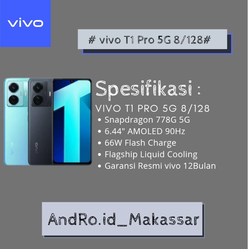 Jual Vivo T1 Pro 5G 8 128 Baru Segel Resmi Shopee Indonesia