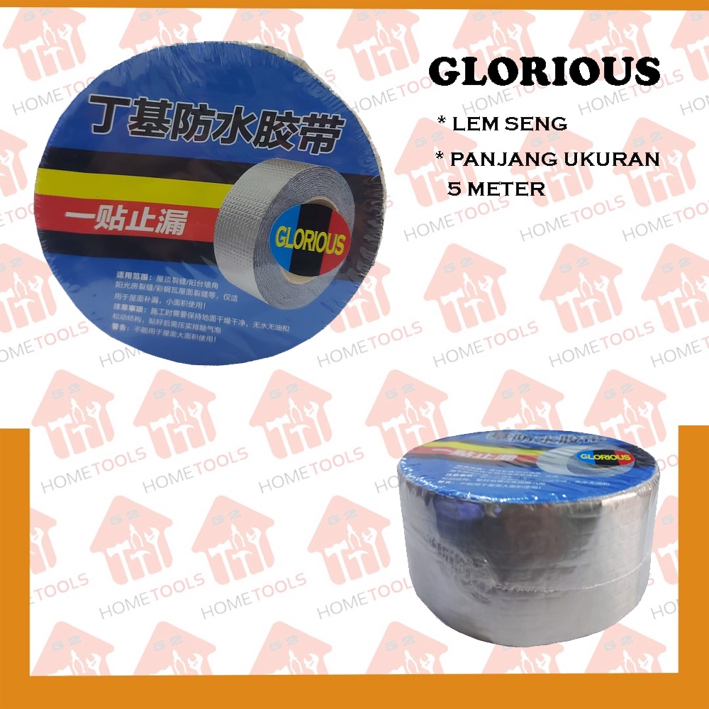 Jual LAKBAN LEM SENG ANTI BOCOR 5M LEM GLORIOUS ANTI AIR ALUMUNIUM