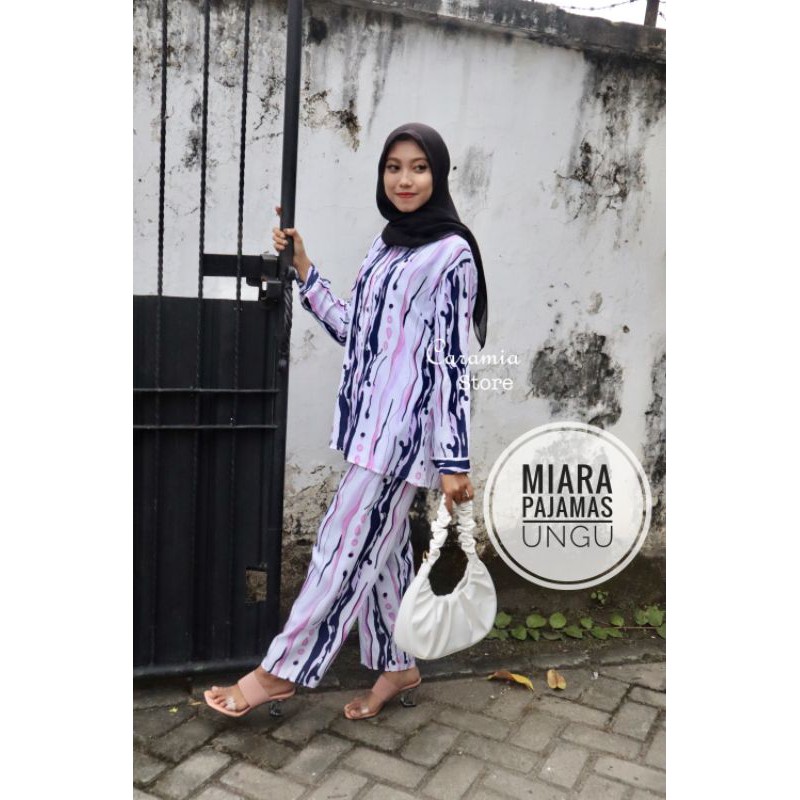 Jual Miara Pajamas One Set Rayon Viscose Busui Piyama Motif Set