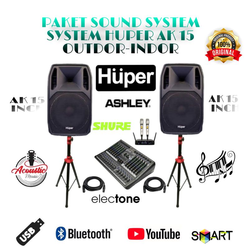 Jual Paket Sound System Speaker Huper Ak A Aktif Inch Outdoor Dan