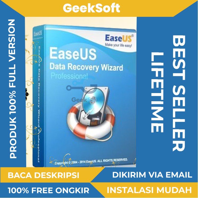 Jual FULL VERSION EaseUS Data Recovery Wizard Pro Lifetime Untuk