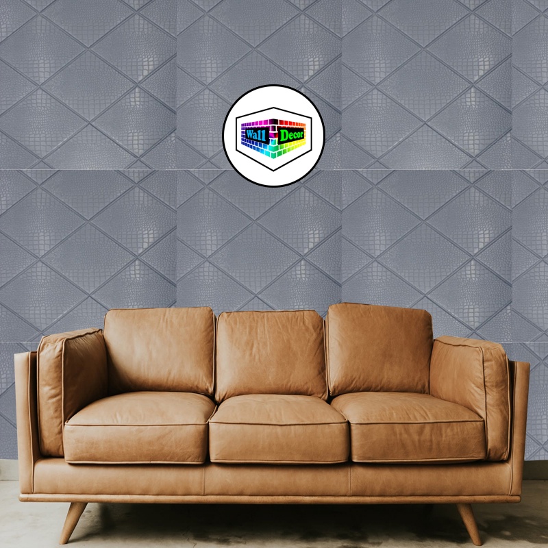 Jual WD Wallpaper 3D Foam Stiker Motif Batik Ketupat Abu Premium