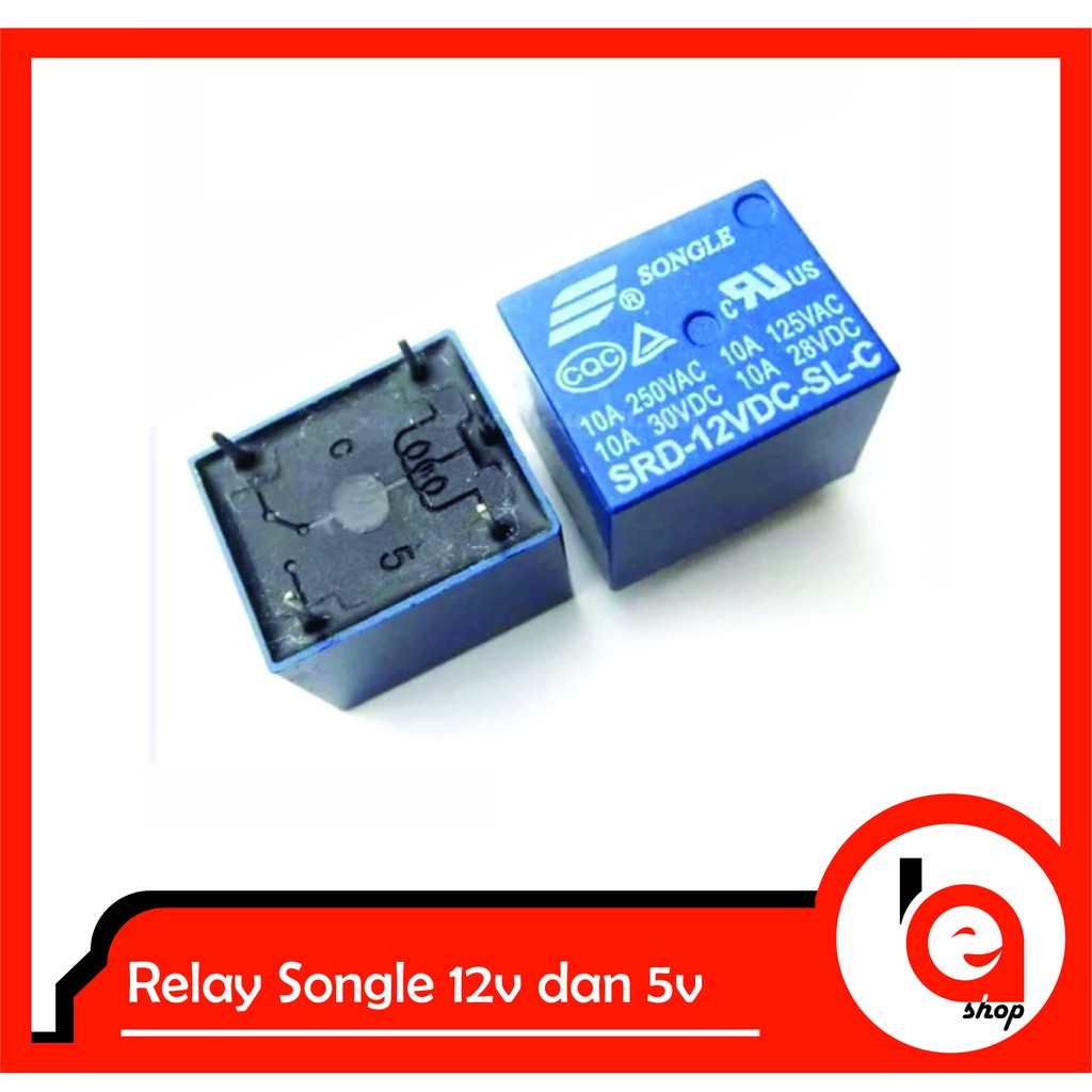 Jual Relay 12V 5V 10A 12 V 5 V 10 A Songle 12VDC 5VDC 5 Kaki PCB DC