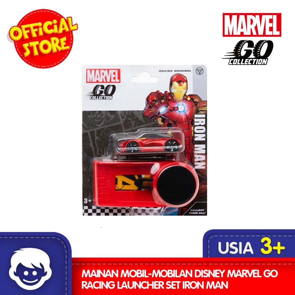 Jual Mainan Mobil Mobilan Disney Marvel Go Racing Launcher Set Iron Man