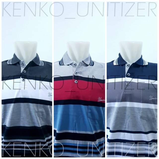 Jual Unitizer T Xl Kaos Polo Pria Kerah Wangki Salur Saku Dewasa