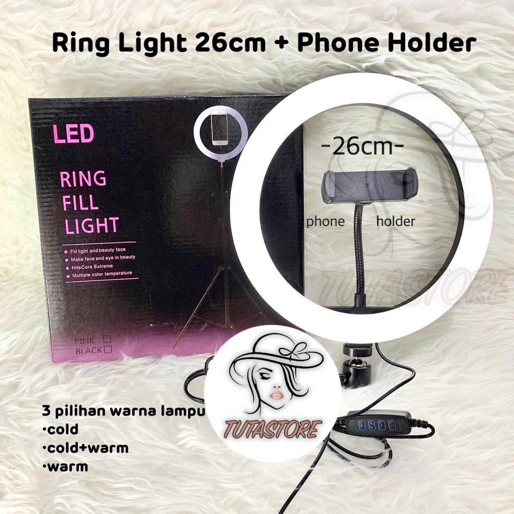 Jual Ringlight Led Cm Lampu Make Up Vlog Lampu Ringlight Tripod Multi