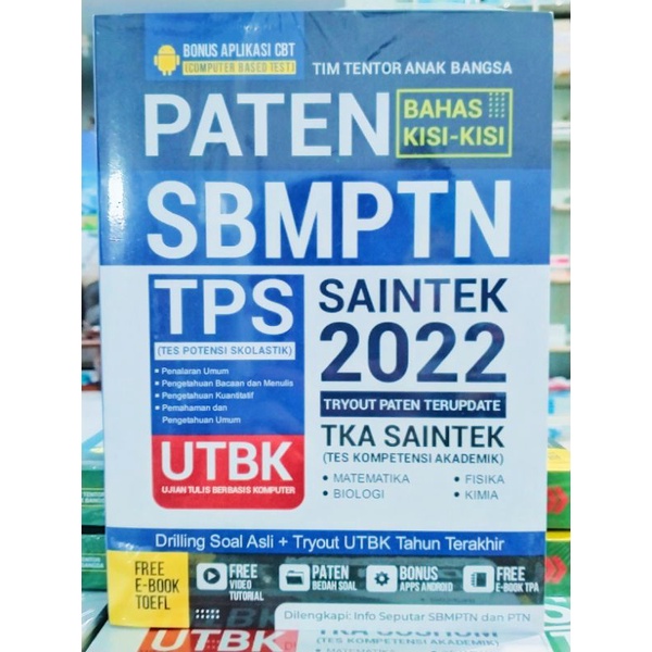 Jual BUKU SBMPTN SAINTEK 2022 PATEN BAHAS KISI KISI SBMPTN SAINTEK 2022