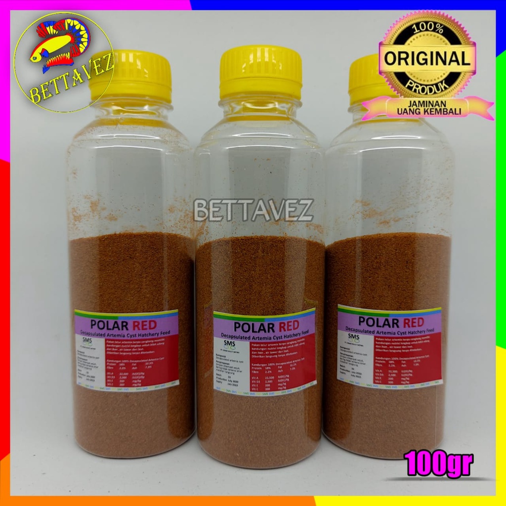 Jual POLAR RED 100GRAM KEMASAN BOTOL ARTEMIA INSTAN PAKAN BURAYAK IKAN