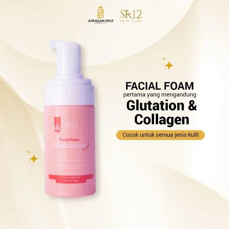 Jual SR12 FACIAL FOAM GLUTATION WITH COLLAGEN MENCERAHKAN COCOK UNTUK