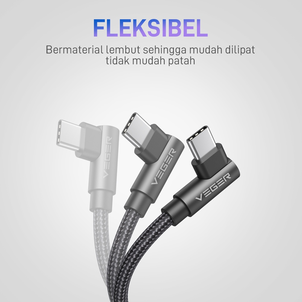 Jual GC 2 Kabel Data VEGER Cable USB Type C 3 0 Quick Charge QC