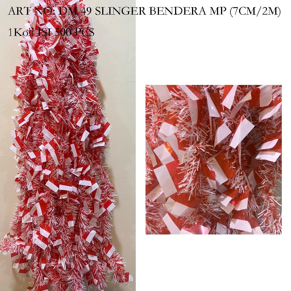 Jual DM49 Slinger Tinsel Rumbai Dekorasi Merah Putih 17 Agustus Hut Ri