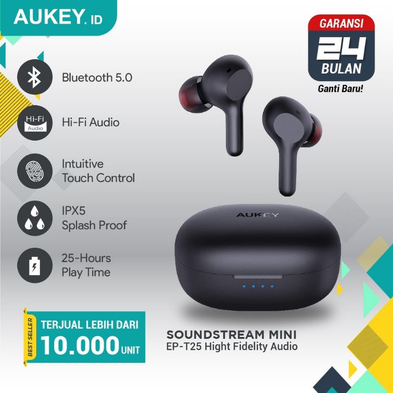 Jual Aukey Headset Tws Bluetooth Ep T High Fidelity Audio Shopee