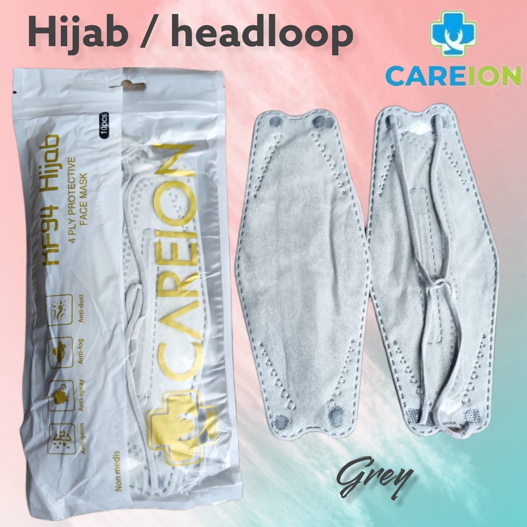 Jual KF94 HIJAB CAREON MASKER KF94 HIJAB HEADLOOP CAREION 4 Ply Isi