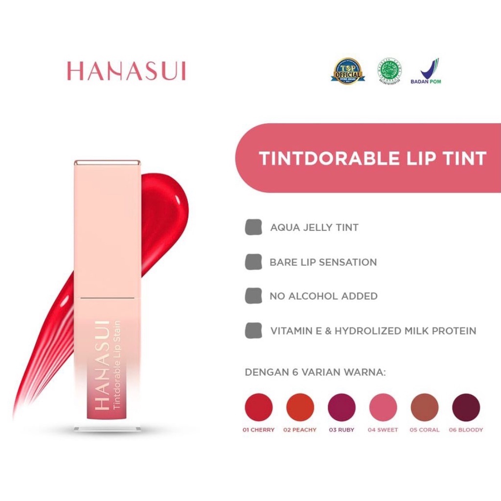 Jual Hanasui Tintdorable Lip Stain Lip Tint Bpom Gr Shopee Indonesia