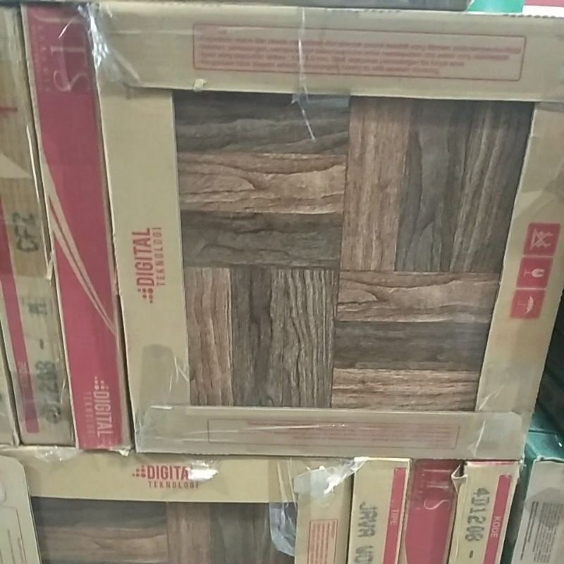 Jual Keramik Lantai JTS Motif Kayu Java Wood Brown 40x40 Shopee Indonesia