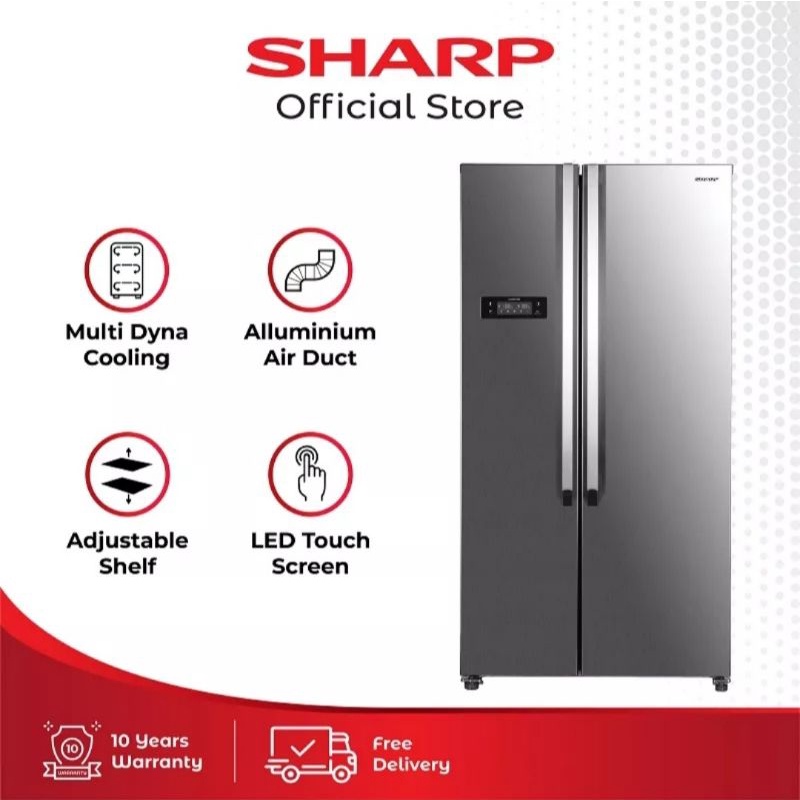 Jual Sharp Kulkas Inverter Side By Side Sj Is M Sl Shopee Indonesia