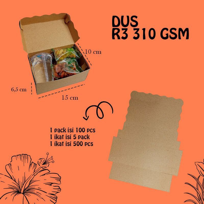 Jual Box Kraft R3 310gsm Dus Coklat Kotak Packing Kerdus Dos Kue Roti