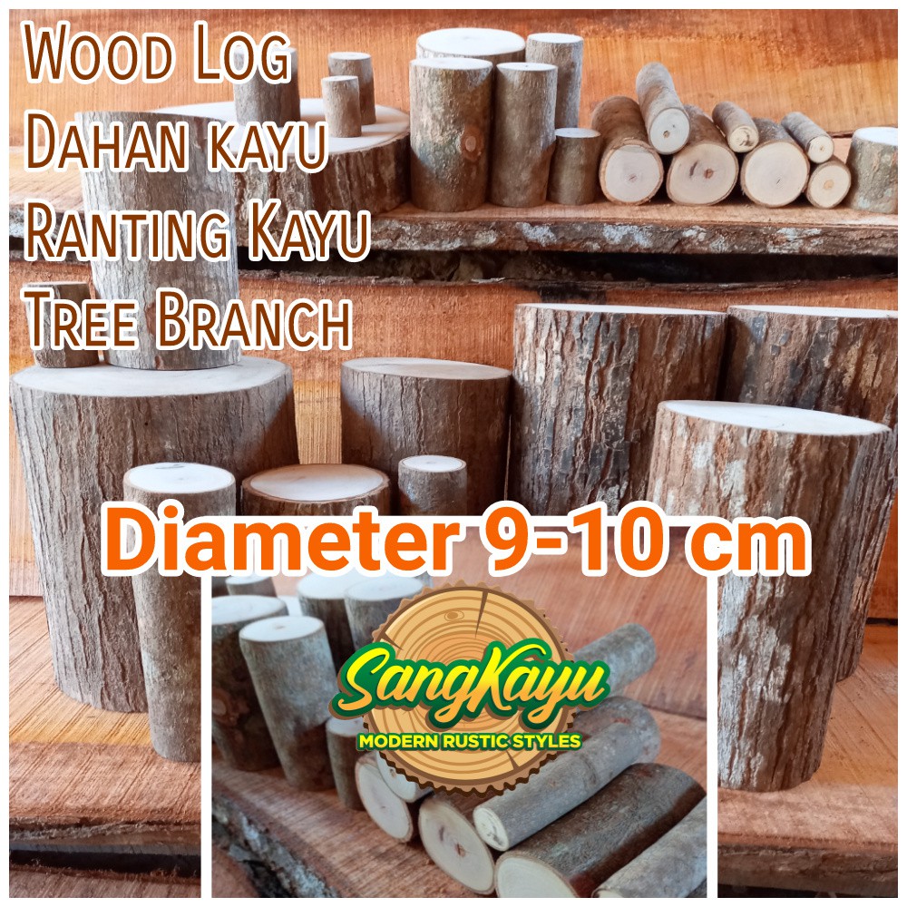 Jual Kayu Dahan Kayu Diameter 9 10cm Bahan Craft Dekorasi Hiasan