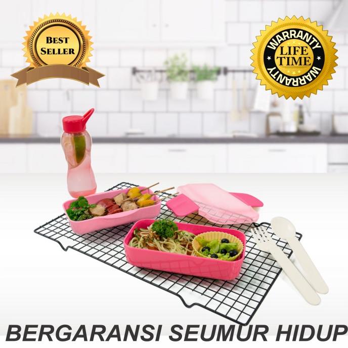 Jual Kotak Tempat Makan Botol Minum Duo Mini Set Pink Tupperware