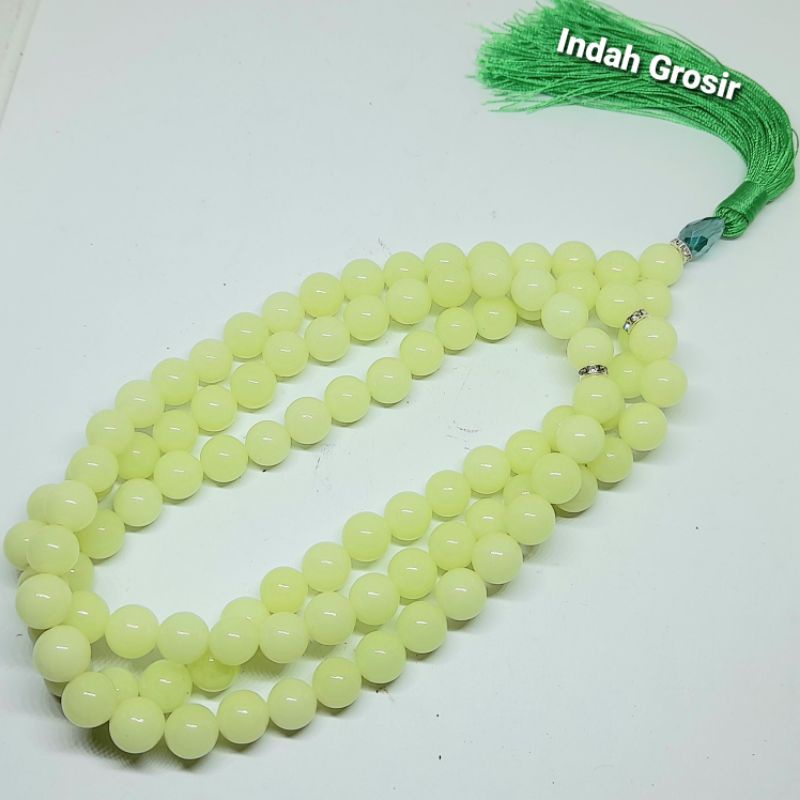 Jual Tasbih Batu Pospor Hijau Menyala Dalam Gelap 8mm 99butir Original