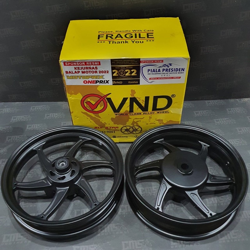 Jual Velg Velek Racing Vnd Six Star R Yamaha Aerox Hitam Shopee