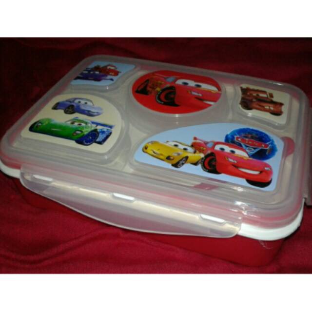 Jual Lunch Box Kotak Makan CARS 5 Sekat Dgn Wadah Sop Shopee Indonesia