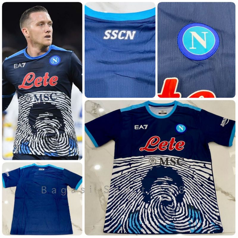 Jual Jersey Baju Bola SSC Napoly Home Kit Model Maradona Kandang Navy