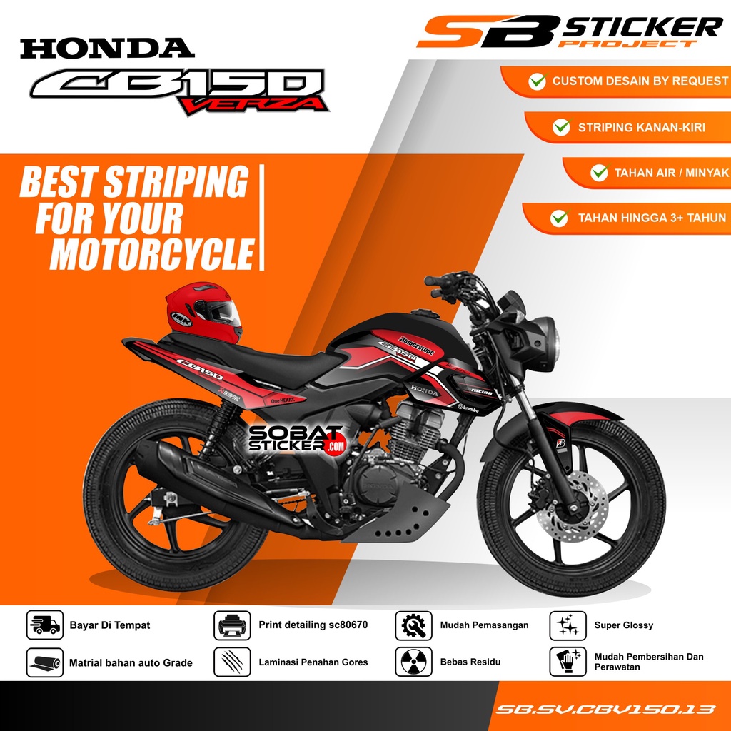 Jual STRIPING CB VERZA 150 STRIPING VARIASI HOLOGRAM HONDA CB VERZA