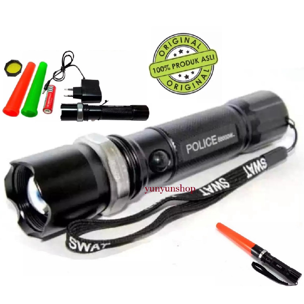 Jual Senter Swat Police Led Flashlight Shopee Indonesia