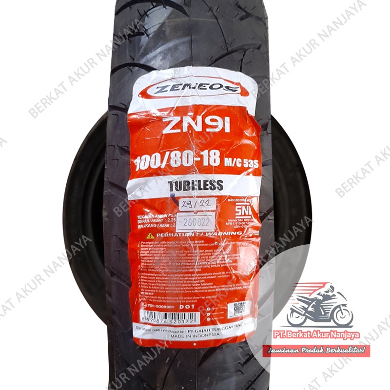 Jual Zeneos ZN91 100 80 18 Ban Motor Ring 18 Tiger Scorpio Thunder RX