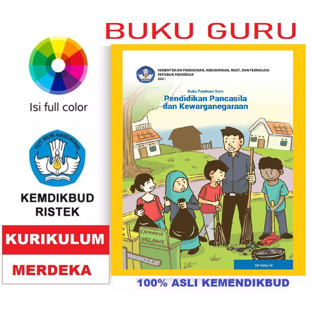 Jual Buku Guru Ppkn SD Kelas IV Kurikulum Merdeka Kemendikbud Shopee