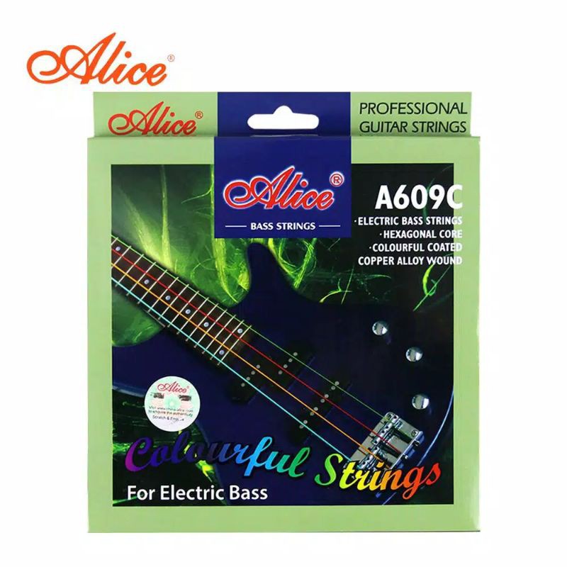 Jual Senar Bass Alice A609C Colorful Elektrik 4 String Pelangi Warna