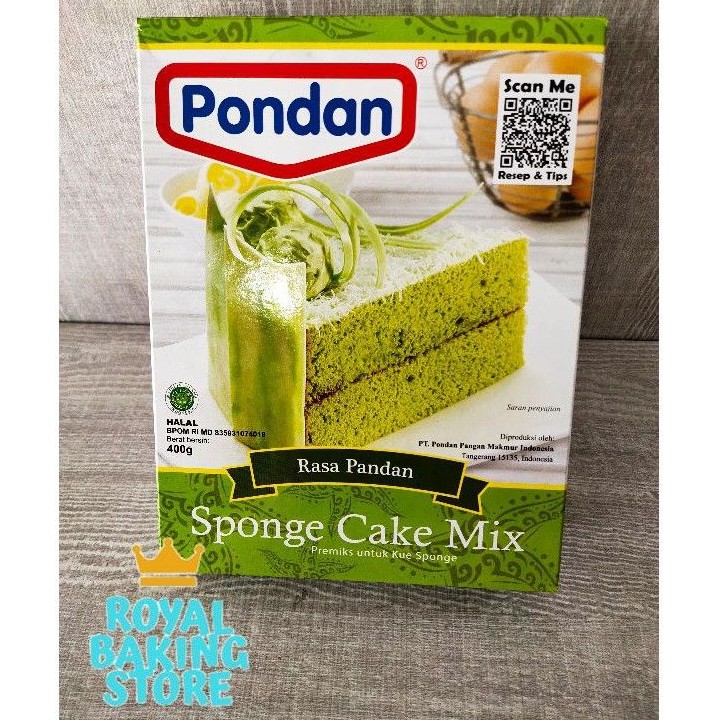 Jual Pondan Sponge Cake Pandan Mix 400 Gr Premix Sponge Cake Pandan