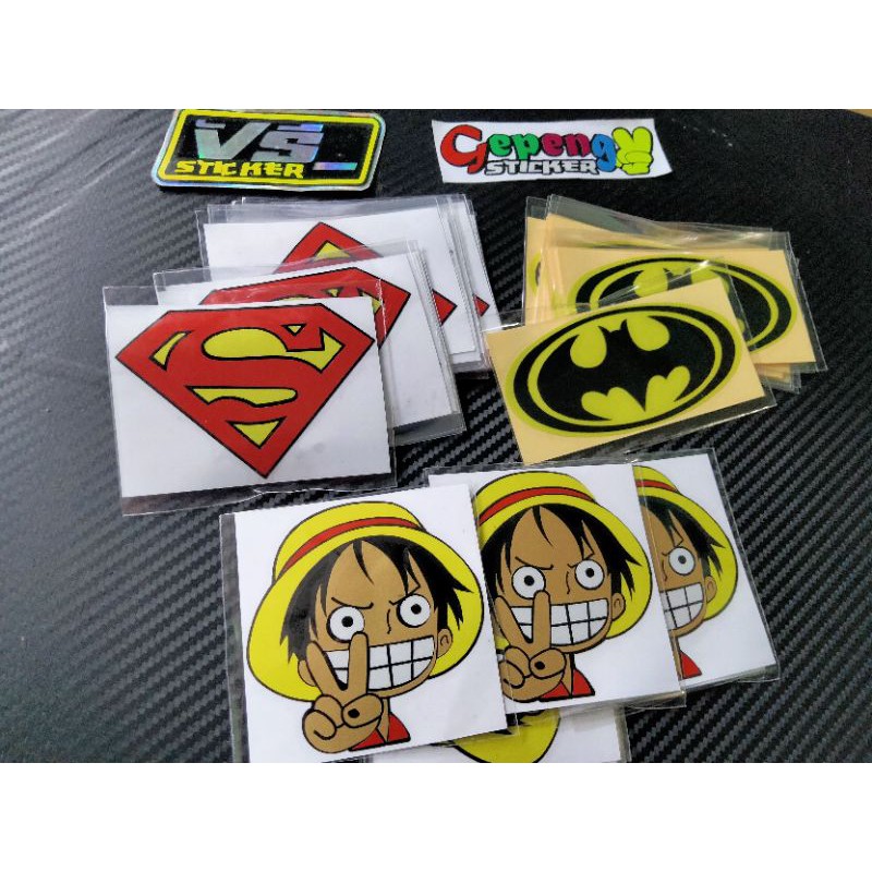 Jual Sticker Cutting Motor One Piece Vis Superman Batman Super Hero