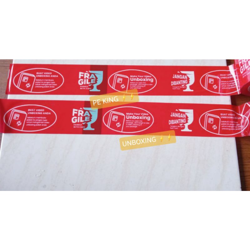 Jual Lakban Fragile Jangan Dibanting Security Seal Merah Isolasi Promo