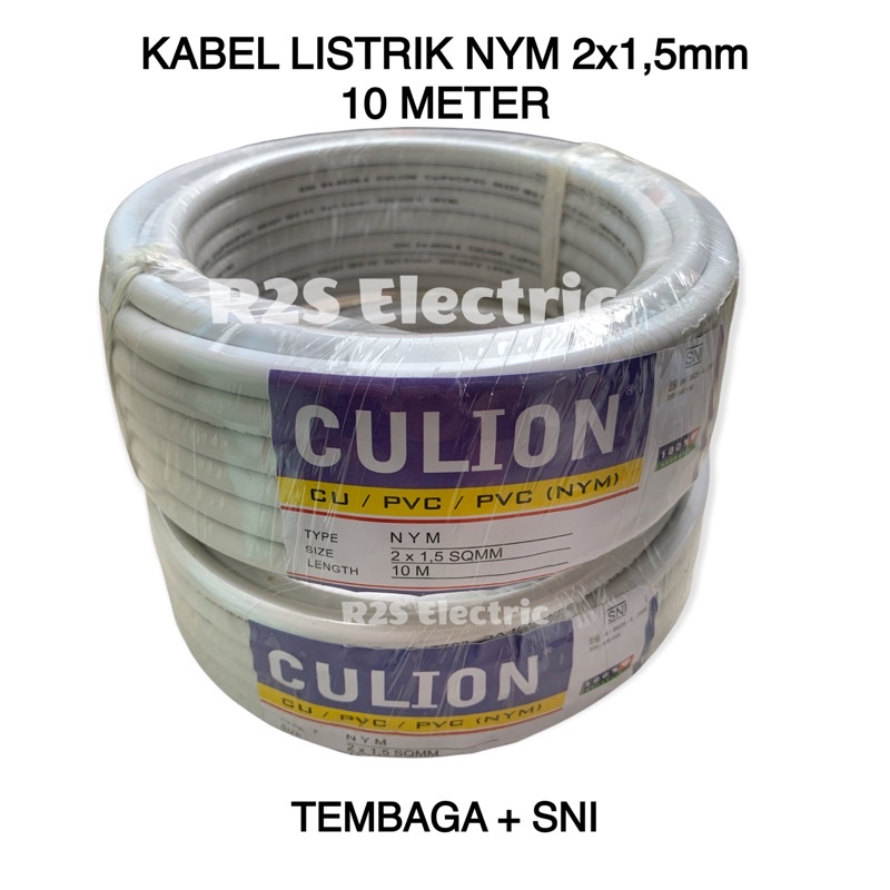 Jual 10Meter CULION 10METER KABEL NYM LISTRIK 2X1 5mm Culion SNI