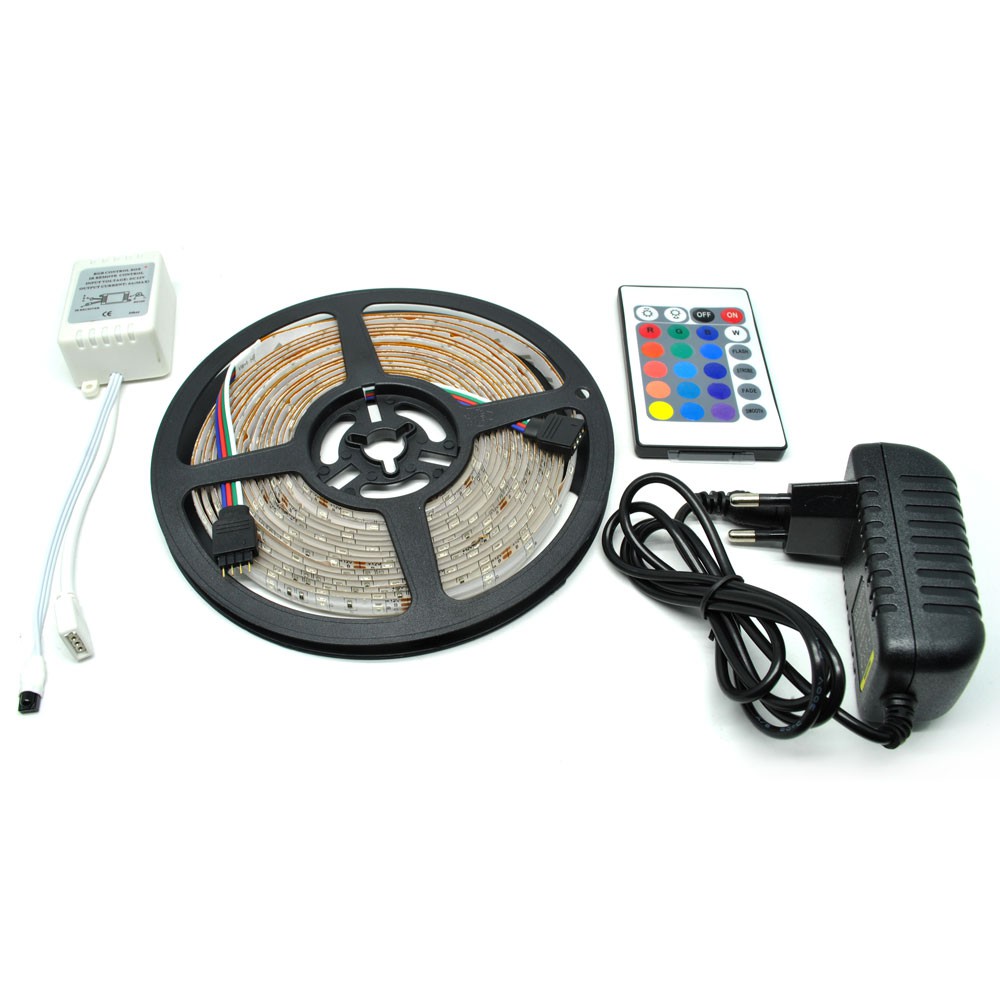 Jual RGB LED Strip 3528 300 LED 5 Meter With 12V 2A Light Controller