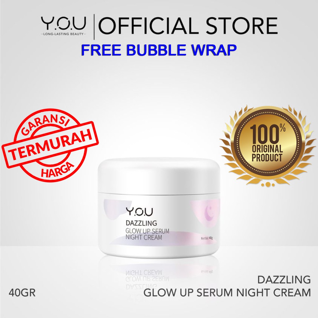 Jual YOU Dazzling Glow Up Serum Night Cream 40 Gr Menutrisi Kulit