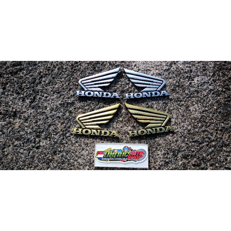 Jual Logo Emblem Honda Logo Emblem Sayap Honda Timbul 3D Chrome Gold